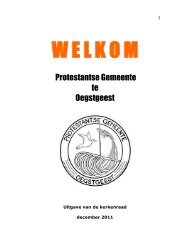 W E L K O M - Protestantse Gemeente Oegstgeest