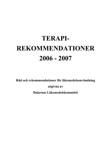 Terapirekommendationer 2004-2005 - Strama