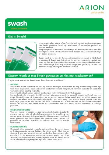 Waarom wordt er met Swash gewassen en niet met ... - Arion Group