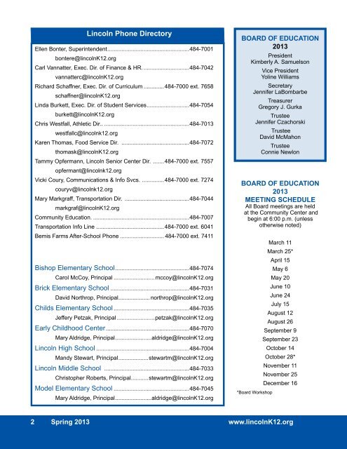 The Communicator - Lincoln Consolidated Schools