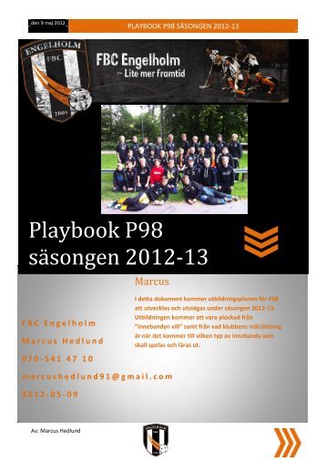 Playbook P98 säsongen 2012-13 - Svenskalag.se