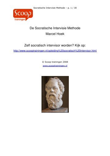 De Socratische Intervisie Methode Marcel Hoek ... - Scoop trainingen