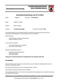 Protokoll der Gemeindeversammlung vom 7. Dezember 2012