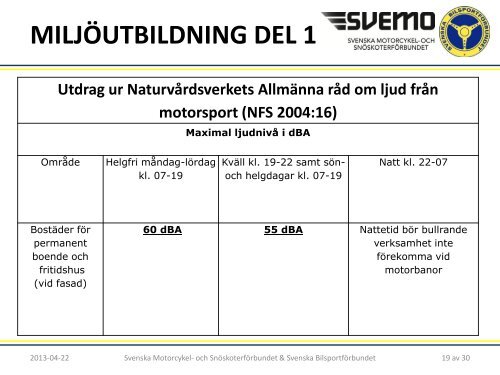 MILJÖUTBILDNING DEL 1 - Svenska Bilsportförbundet