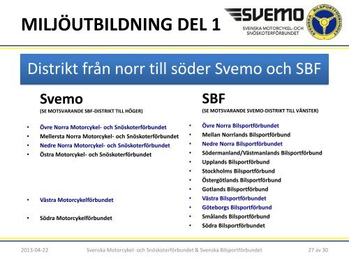 MILJÖUTBILDNING DEL 1 - Svenska Bilsportförbundet