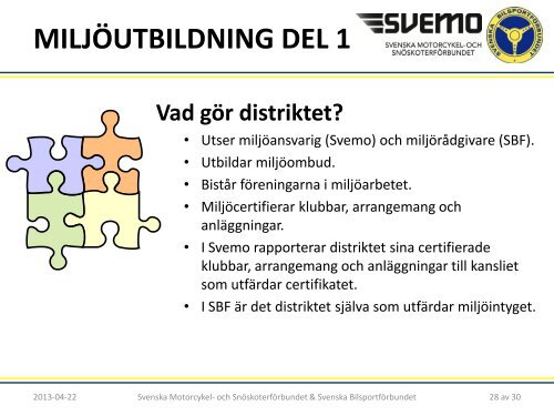 MILJÖUTBILDNING DEL 1 - Svenska Bilsportförbundet