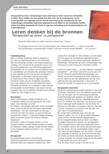 Leren denken bij de bronnen