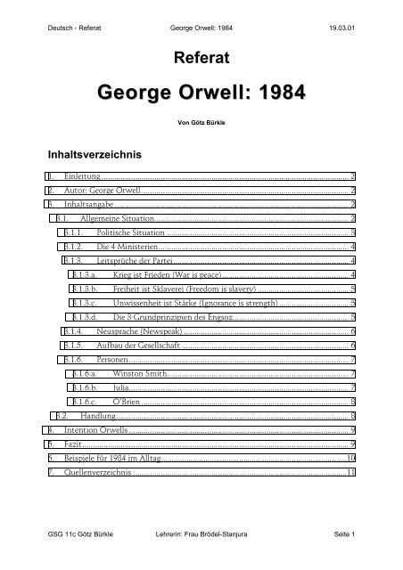Реферат: George Orwell 