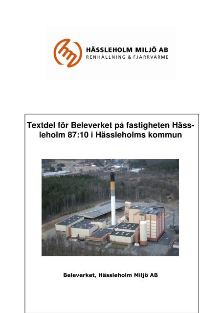 Beleverket, Hässleholm - Hässleholm Miljö AB