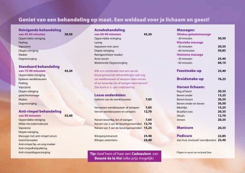 bekijk onze folder - Beaut?© De la Vie