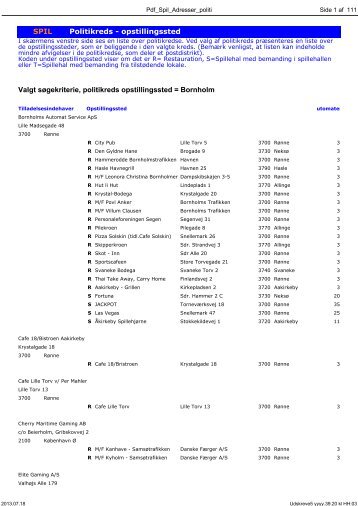 SPIL Politikreds - opstillingssted Valgt søgekriterie, politikreds ... - Skat