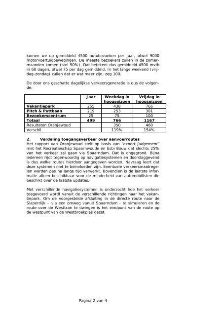 Beoordeling verkeersstudie Oranjewoud voor ... - Spaarnwoude
