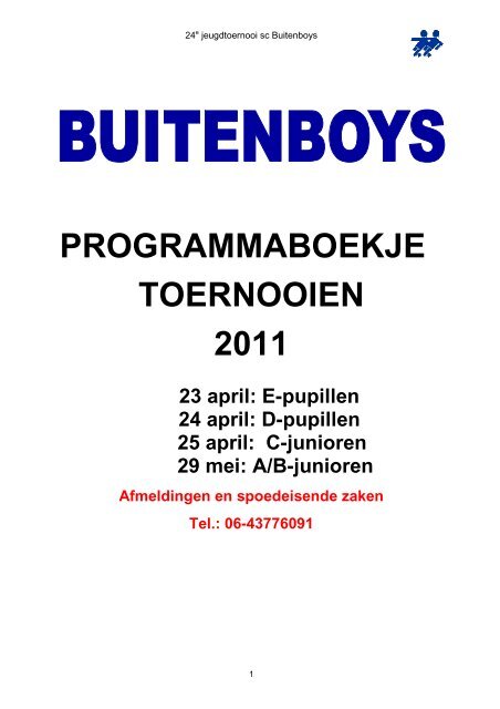 PROGRA TOERNOOIEN PROGRAMMABOEKJE ... - FC Abcoude