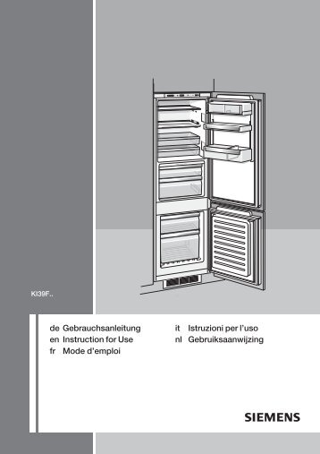 Siemens KI 39FP60 Fridge Freezer Operating Instructions User ...