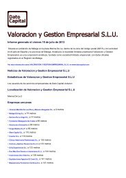 Valoracion y Gestion Empresarial S.L.U, España - datocapital.com