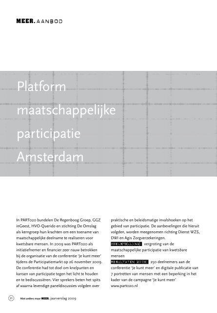 Jaarverslag 2009 - Stichting De Omslag