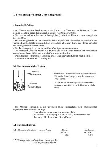 1. Trennprinzipien in der Chromatographie - hikwww8.fzk.de