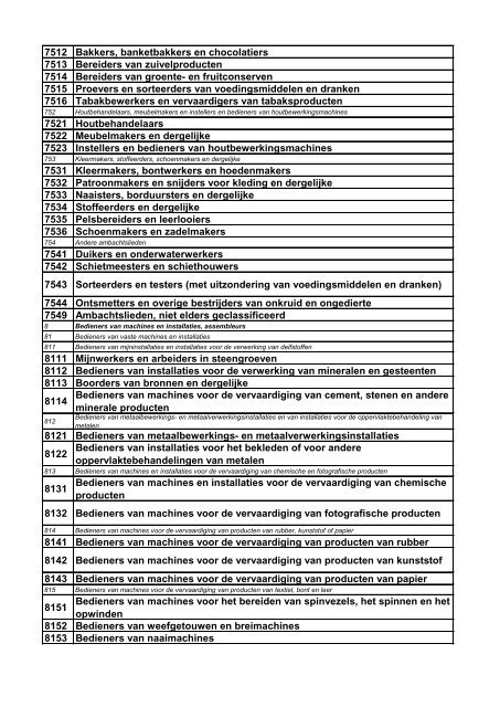 beroepenclassificatie