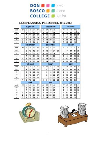 JAARPLANNING PERSONEEL 2012-2013 - Don Bosco College