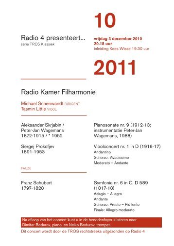 Radio 4 presenteert... Radio Kamer Filharmonie - Muziekcentrum ...
