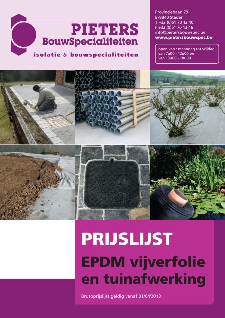 Catalogus tuin & vijver - Pieters Bouwspecialiteiten