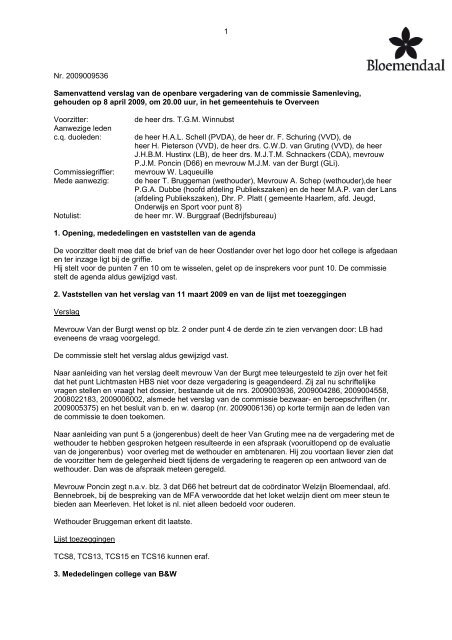 verslag commissie samenleving 2009009536.pdf - Gemeenteraad ...