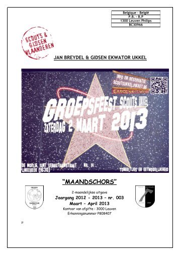Maandblad Maart-April 2013 - Scouts Jan Breydel & Gidsen Ekwator