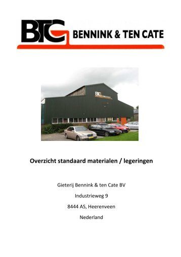 Overzicht standaard materialen / legeringen - Gieterij Bennink & ten ...