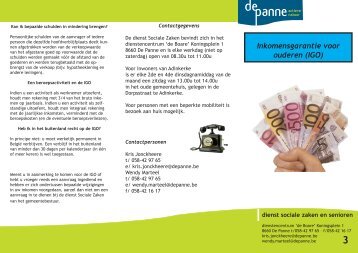 Inkomensgarantie voor ouderen (IGO) - De Panne