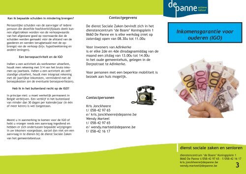 Inkomensgarantie voor ouderen (IGO) - De Panne