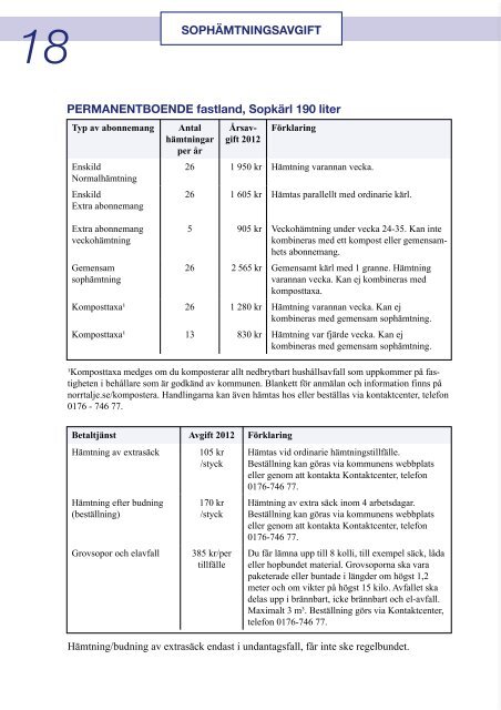 Informationsfolder och avgifter - Norrtälje kommun