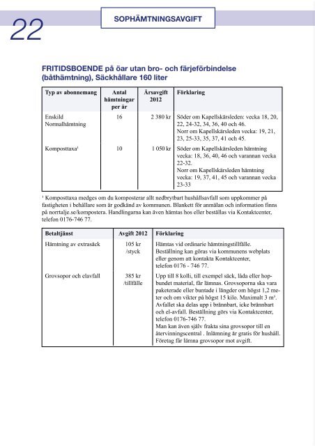 Informationsfolder och avgifter - Norrtälje kommun