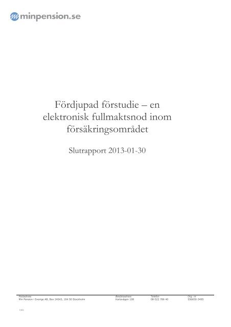 Förstudie fullmakt slutrapport 130130