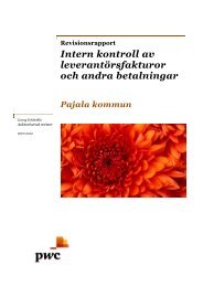 Intern kontroll av leverantörsfakturor och andra betalningar - Pajala