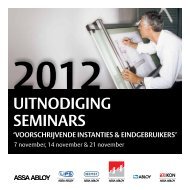 UITNODIGING SEMINARS 'VOORSCHRIJVENDE ... - Assa Abloy