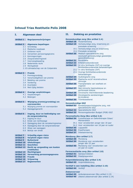 Trias Restitutie Polis 2008 - Stichting Leven Zonder Zorg