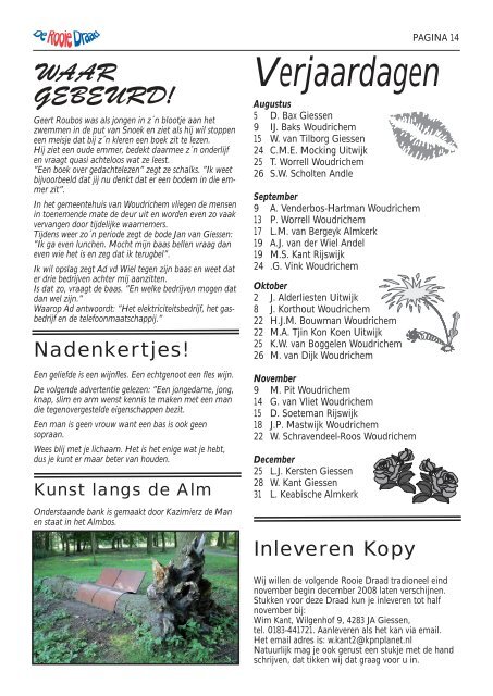 De Rode Draad Juli 2008 - PvdA Altena