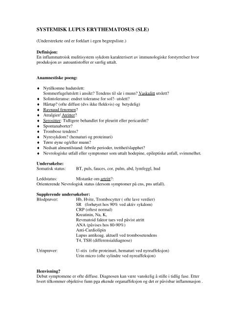 Systemisk Lupus Erythenatosus