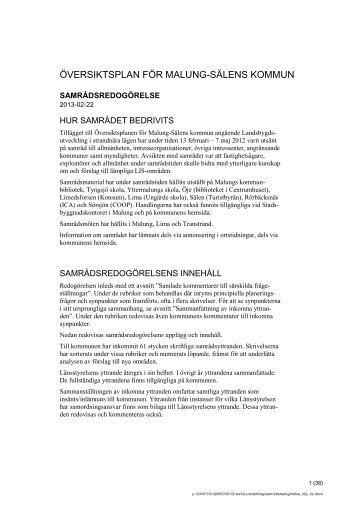 Samrådsredogörelse - Malung-Sälens kommun