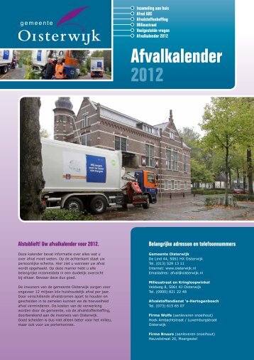 Afvalkalender 2012 - Gemeente Oisterwijk