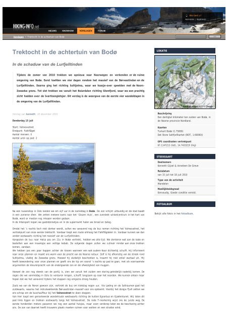 Trektocht in de achtertuin van Bodø | Verslagen | Hiking-info.net