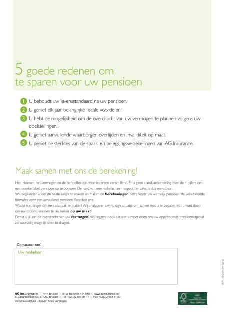 gedetailleerde pensioenbrochure - AG Insurance