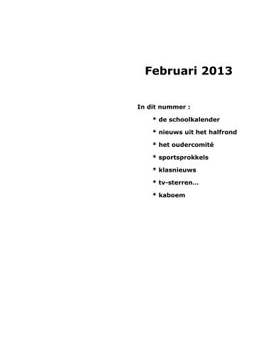 maandberichten februari 2013 - Basisschool Broeders Nieuwstraat