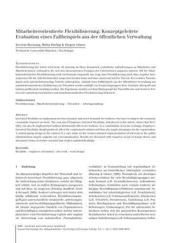 Mitarbeiterorientierte Flexibilisierung - allgemeine-psychologie.info