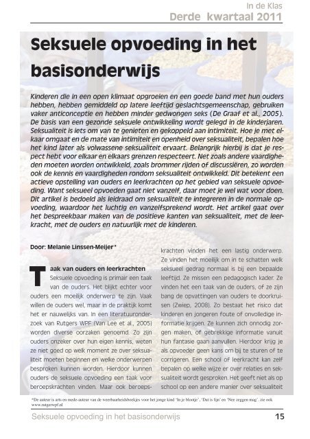 Seksuele opvoeding in het basisonderwijs - Seksuele vorming