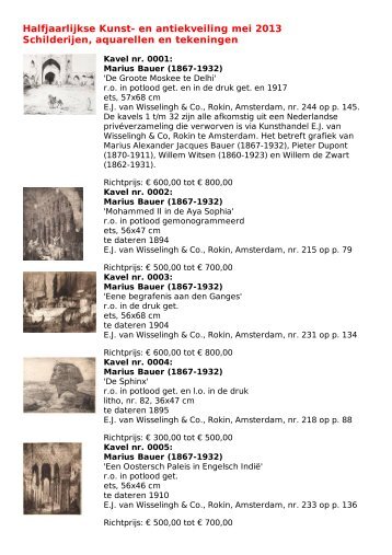 Download Schilderijen, aquarellen en tekeningen catalogus (PDF)