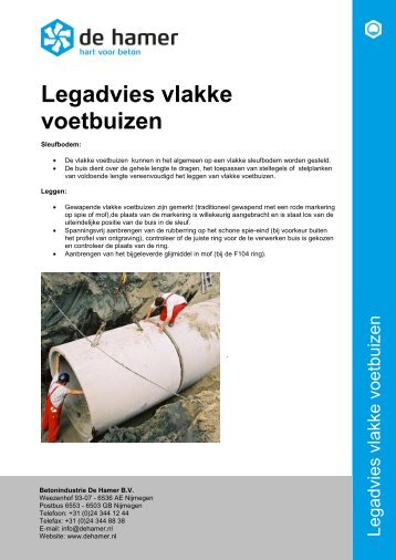 Legadvies vlakke voetbuizen Download - De Hamer