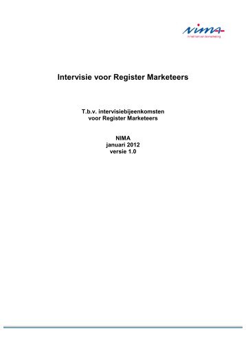 Intervisie voor Register Marketeers - Nima
