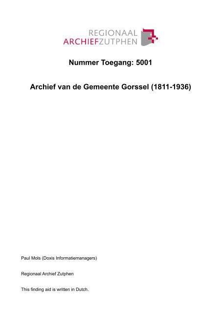 pdf (233,19 kb) - Regionaal Archief Zutphen