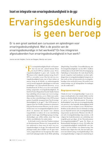 Ervaringsdeskundigheid is geen beroep op zich